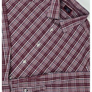 UNTUCKit Shirt Men's XL Red Plaid Long Sleeve Wrinkle Free 100% Cotton Button Up